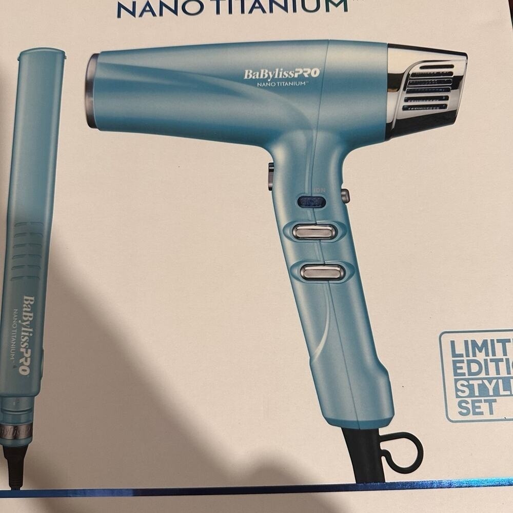Babyliss Nano Titanium Professional High Speed Dual Ionic Dryer and flat iron